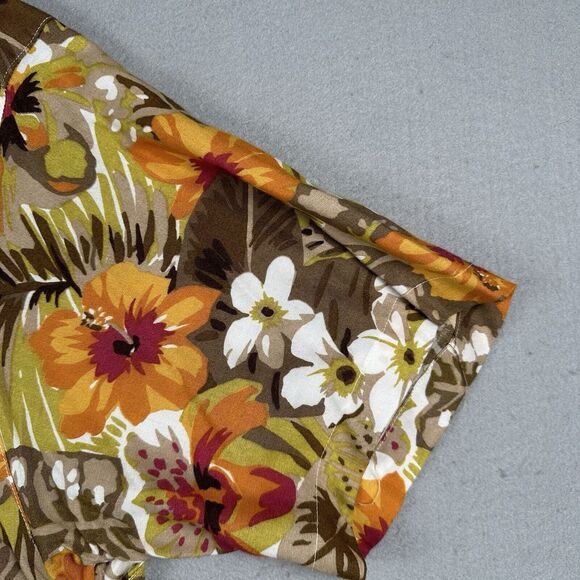 Vintage Guess Button Up Shirt Men’s Medium Floral Hawaiian Tropical Short Sleeve - Picture 2 of 16